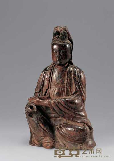 清 沉香木观音 高18.5cm